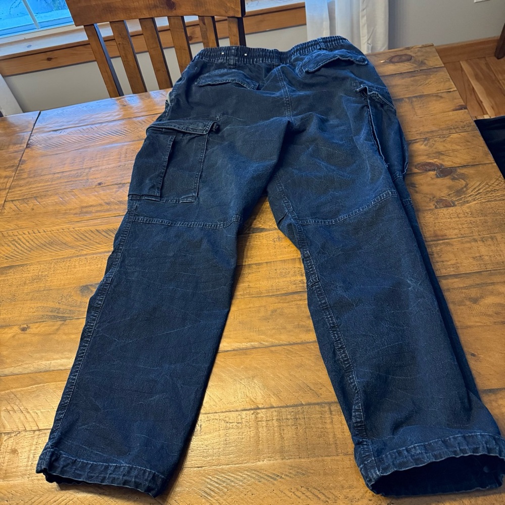 American Eagle Pull On Draw String Denim Cargo Pa… - image 1